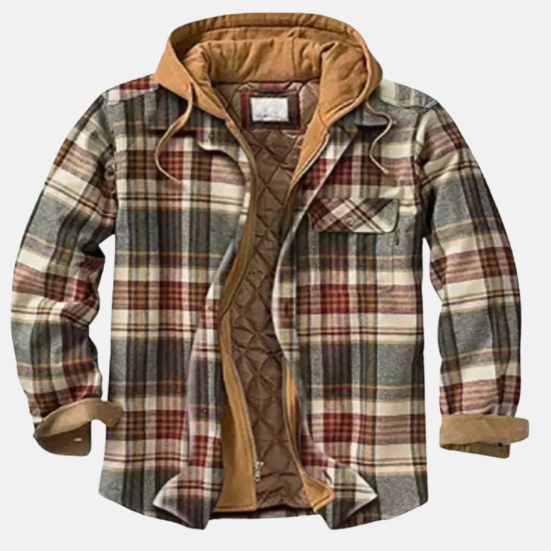 Herren Karierte Winterjacke | Mit Kapuze
