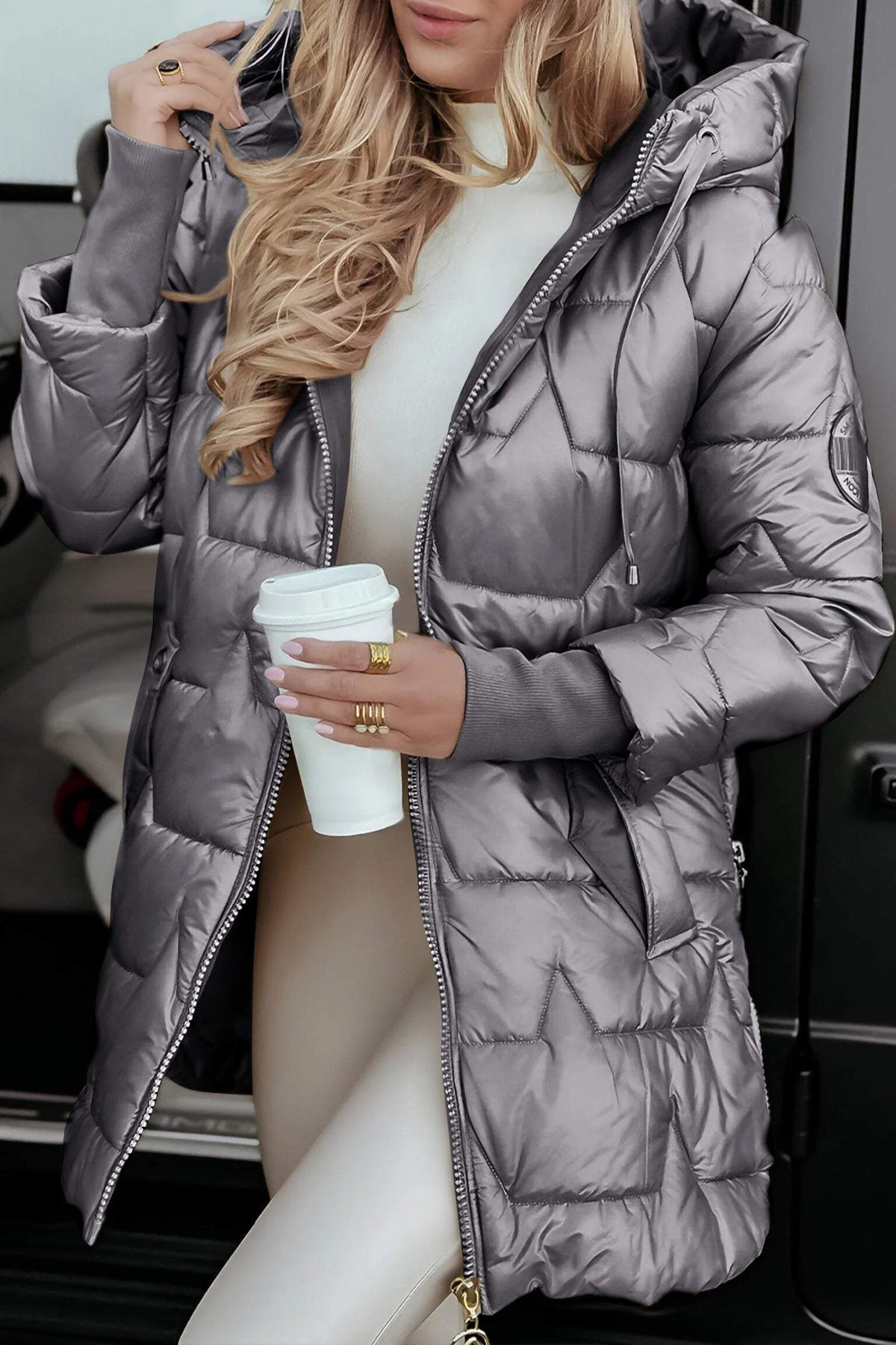 Aspen | Damen Warme Modische Lange Steppjacke