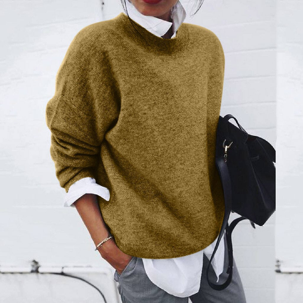 Chiara | Damen Eleganter Rundhalsausschnitt Strickpullover