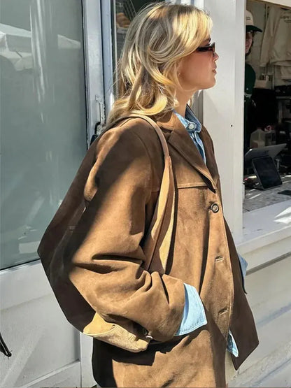 Ainsley | Damen Elegante Wildleder Herbstjacke