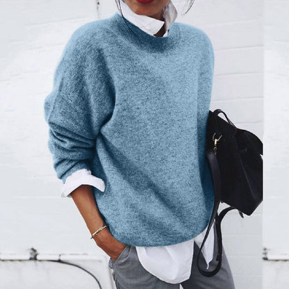 Chiara | Damen Eleganter Rundhalsausschnitt Strickpullover