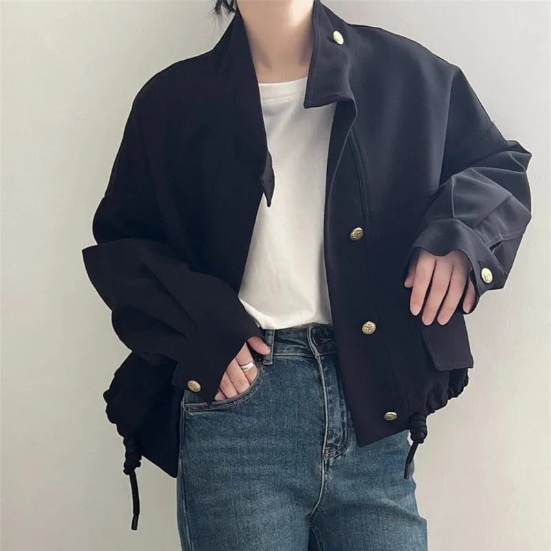 Joana | Damen Oversize Knöpfen Jacke