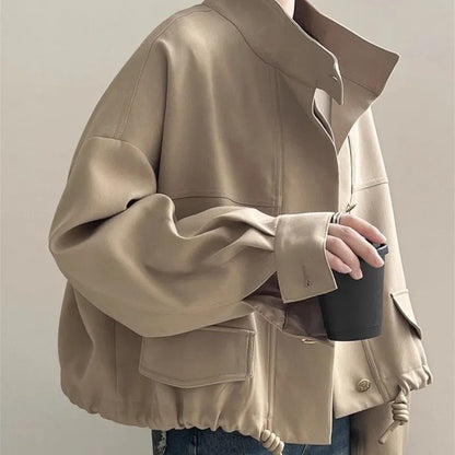 Joana | Damen Oversize Knöpfen Jacke