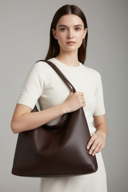 Lara | Damen Geräumige Braune Tragetasche