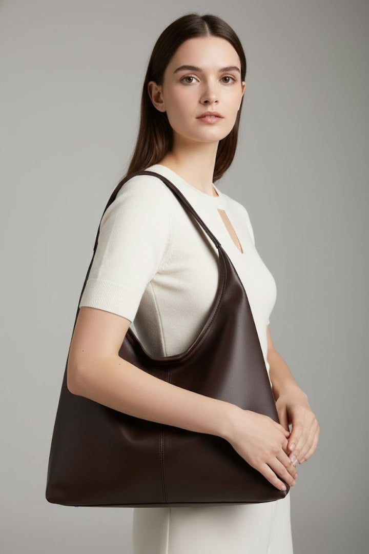Lara | Damen Geräumige Braune Tragetasche