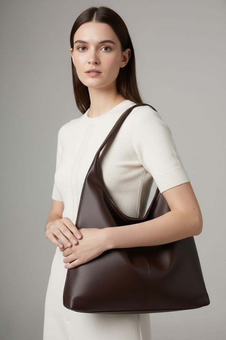 Lara | Damen Geräumige Braune Tragetasche