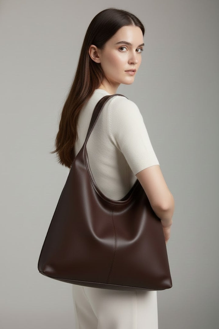 Lara | Damen Geräumige Braune Tragetasche