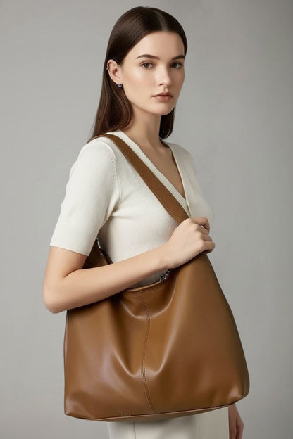 Lara | Damen Geräumige Braune Tragetasche