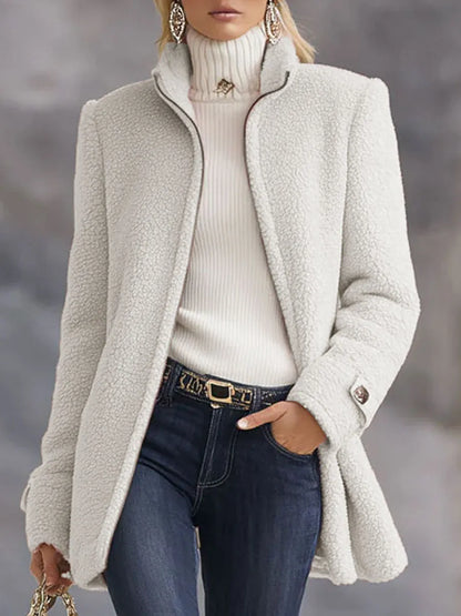 Liana | Damen Kuschelige Fleece Reissverschluss Manteljacke