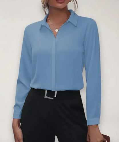 Delia | Damen Elegant Langarmbluse