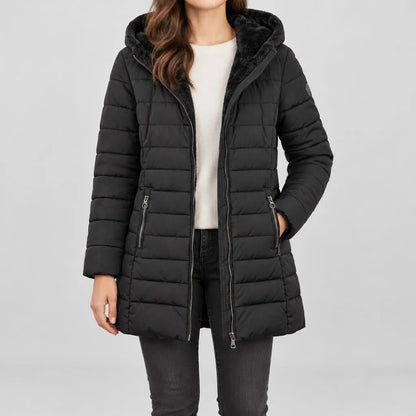 Lotte | Damen Gepolsterter Steppmantel mit Kapuze