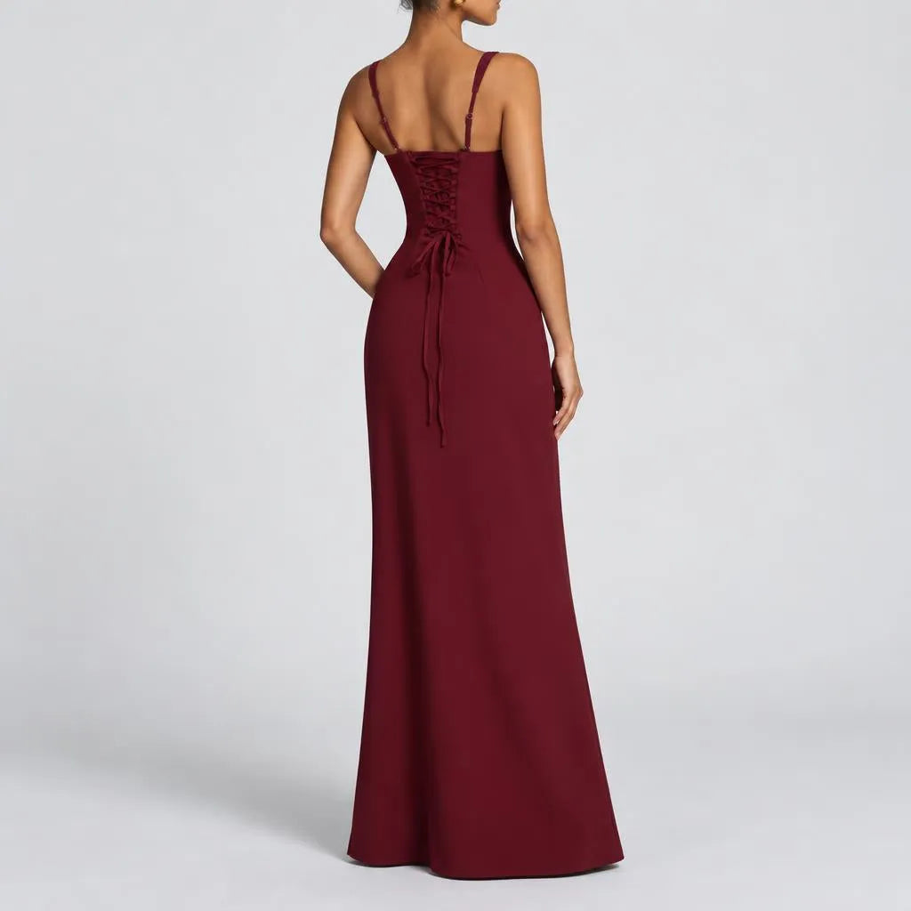 Luana | Damen Elegantes Korsett Maxikleid