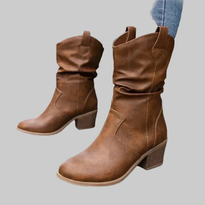 Evelyne | Damen Western Cowboy Stiefel in Mid Calf Länge