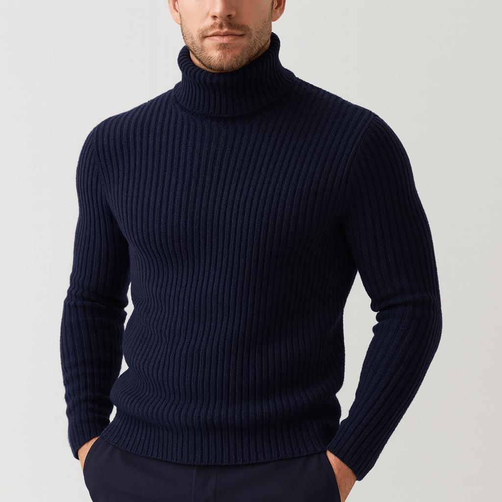 Silvan | Herren Casual Gerippter Rollkragenpullover