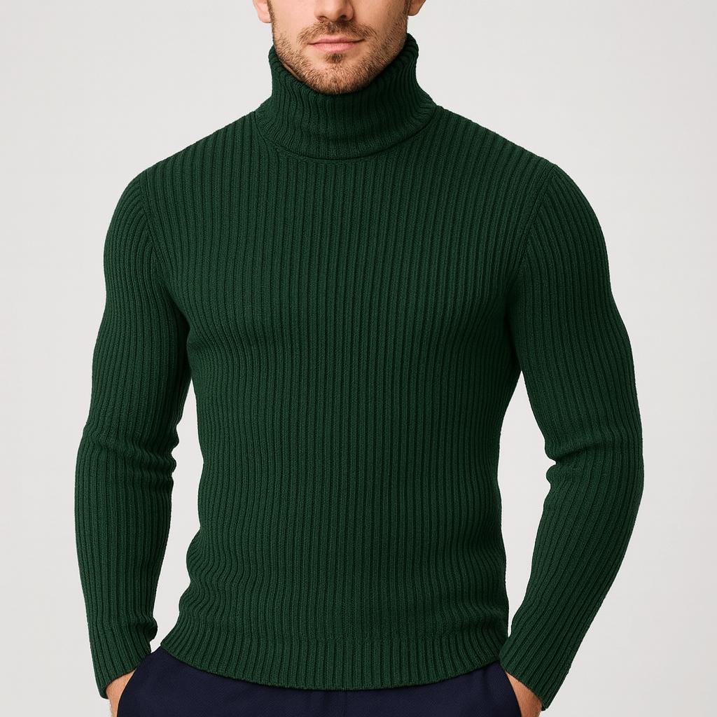 Silvan | Herren Casual Gerippter Rollkragenpullover