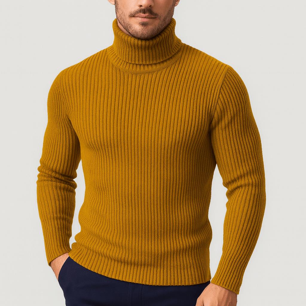 Silvan | Herren Casual Gerippter Rollkragenpullover
