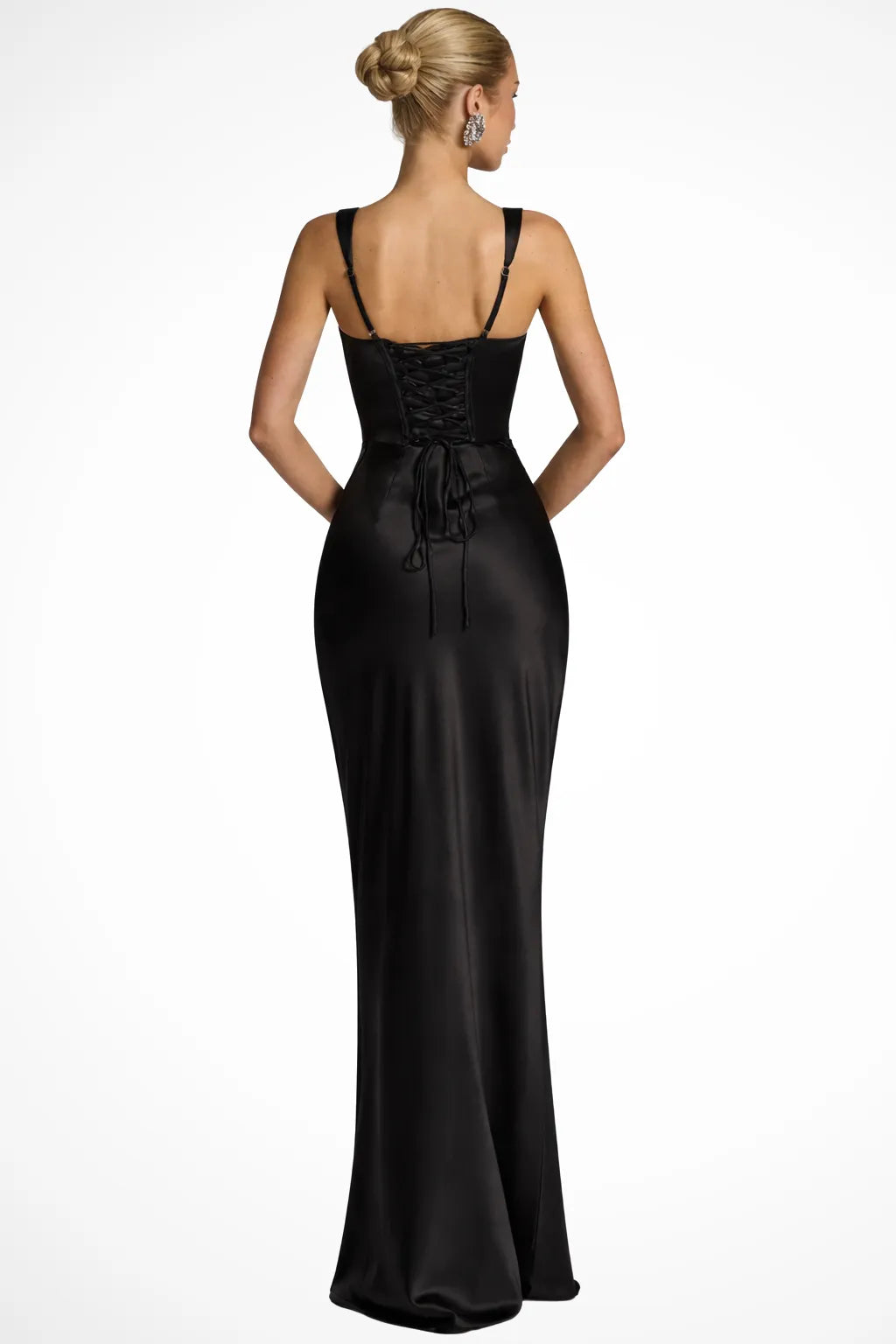 Noemi | Damen Elegantes Gerafftes Maxikleid