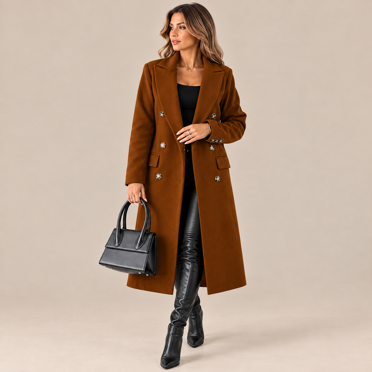 WinterGlow | Langer Eleganter Damen Trenchcoat