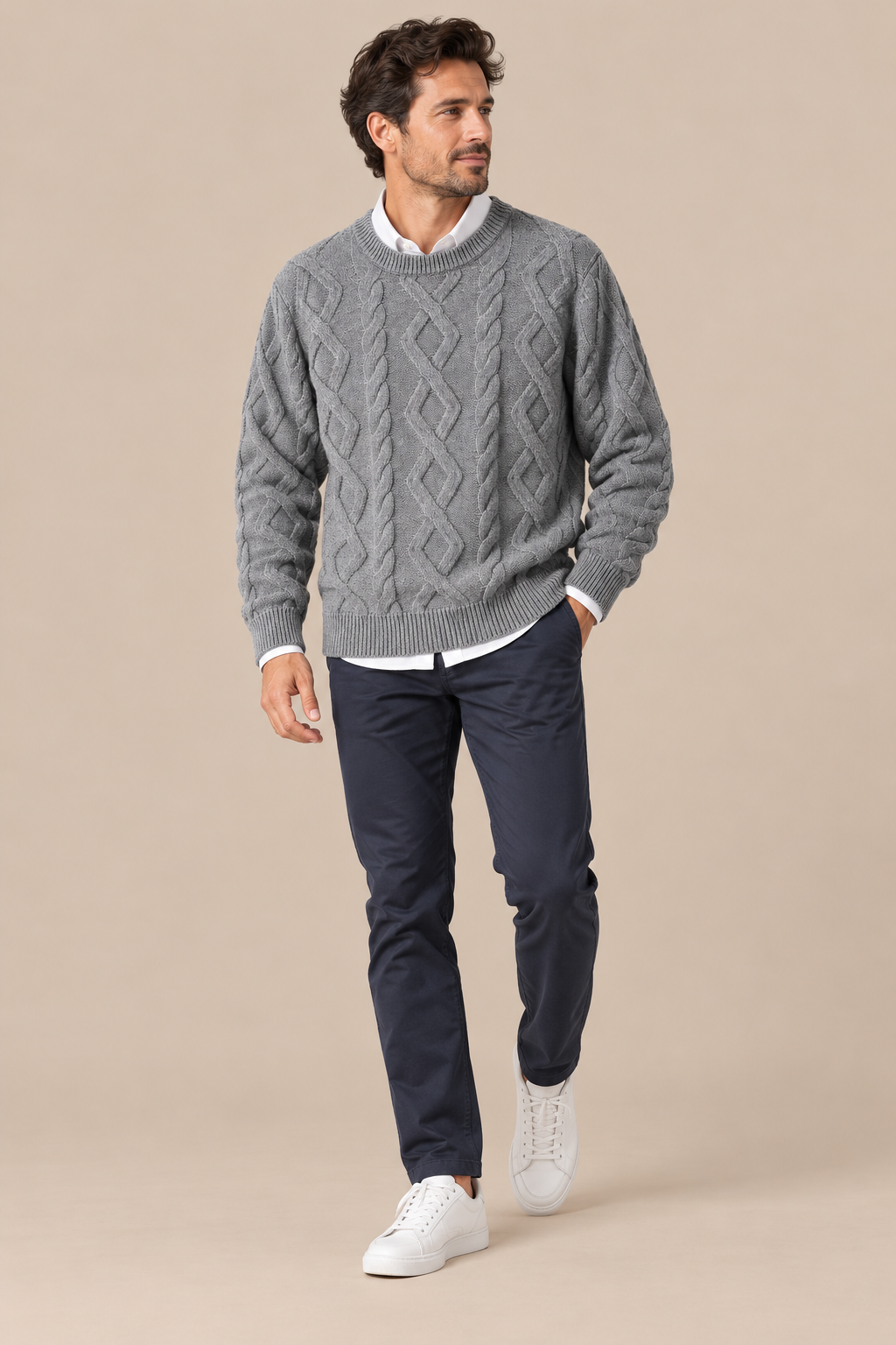 Yohan | Wollpullover Herren mit klassischem Zopfmuster