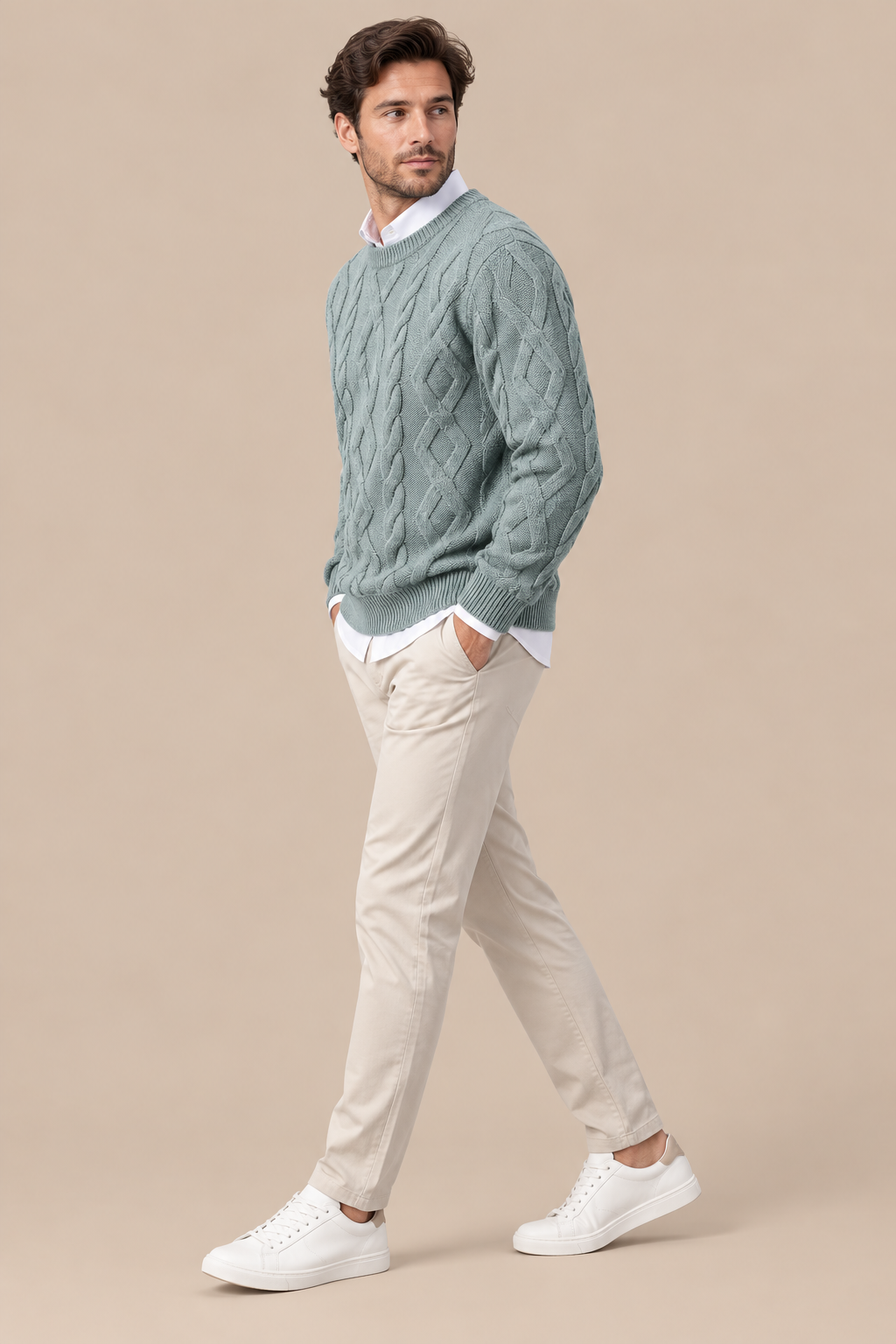 Yohan | Wollpullover Herren mit klassischem Zopfmuster