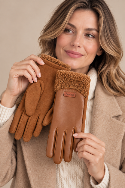 Zyrah | Lederhandschuhe mit weichen Bündchen